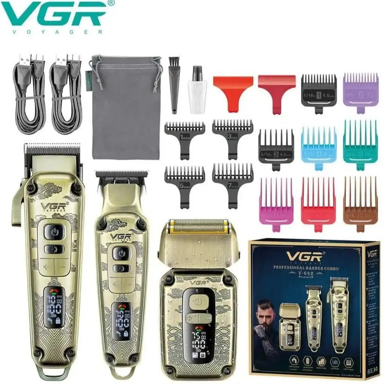 ست ماشین اصلاح 3 کاره حجم زن ، خط زن و شیور وی جی آر مدل VGR V-642