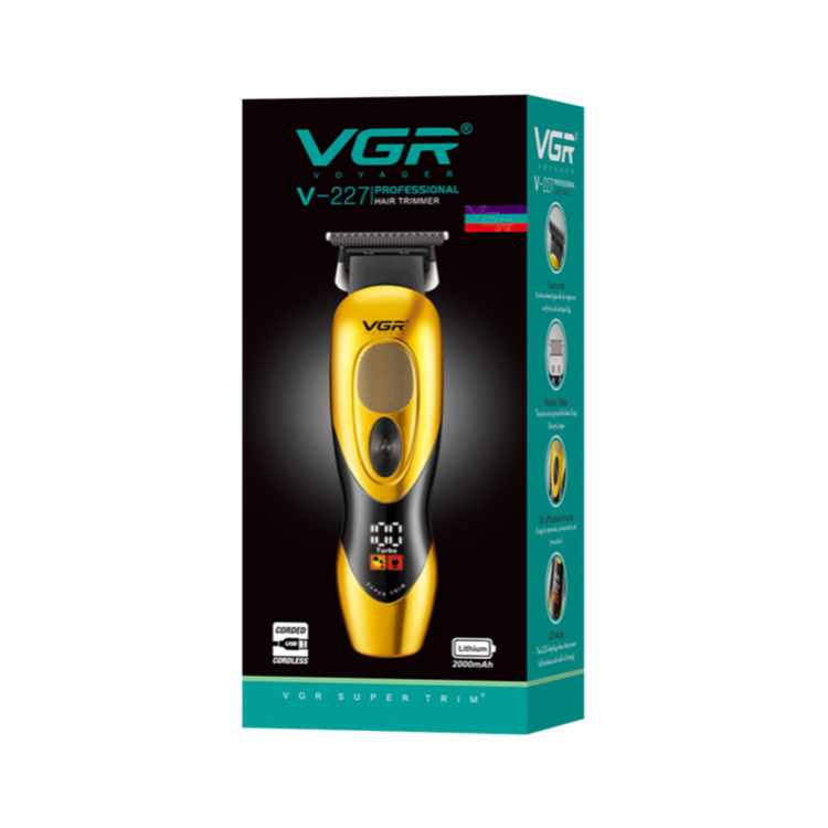 ماشین اصلاح وی جی آر مدل V-227 با تیغه تیتانیوم و برش خطی (رنگ رندوم )