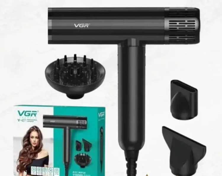 سشوار وی جی آر مدل V-427 با موتور ۱۱۰۰۰۰ دور و متمرکزکننده