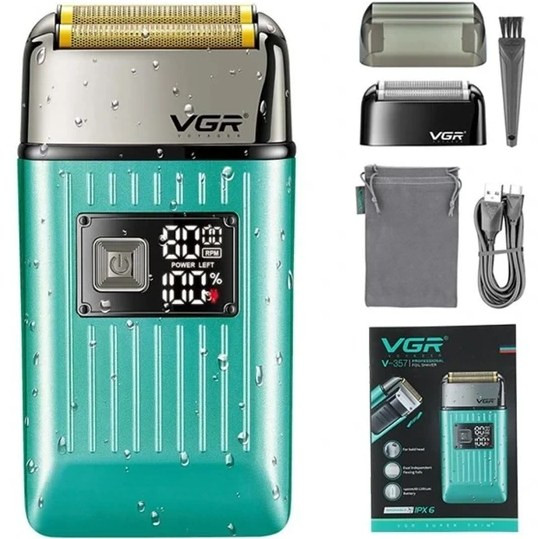 ماشین اصلاح وی جی آر مدل V-357 با تیغه تیتانیوم و ضد آب (رنگ بصورت رندوم)